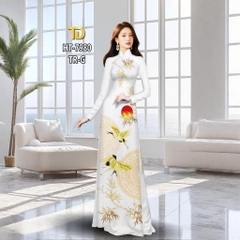 Tây Đô - Vải May Áo Dài Hoạ Tiết Con Hạt, Lá Trúc, Trống Đồng In 3D Trên Chất Liệu Lụa Tô Châu