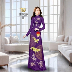 Tây Đô - Vải May Áo Dài Hoạ Tiết Con Hạt, Lá Trúc, Trống Đồng In 3D Trên Chất Liệu Lụa Tô Châu