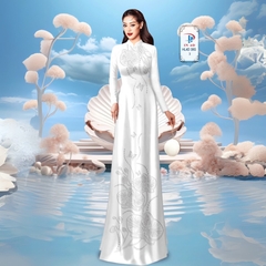 TÂY ĐÔ - VẢI MAY ÁO DÀI LỤA TÔ CHÂU IN 4D HỌA TIẾT HOA LAN SIÊU ĐẸP