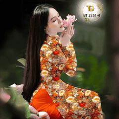 Vải Áo Dài Tây Đô - Vải May Áo Dài Họa Tiết Hoa Đều, In 3D Trên Nền Lụa Hồng Anh Cao Cấp