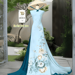 Tây Đô - Vải May Áo Dài Cao Cấp, Vải Gấm Hoa Mai In 3D Hoạ Tiết Nhẹ Nhàn Thanh Lịch