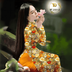 Vải Áo Dài Tây Đô - Vải May Áo Dài Họa Tiết Hoa Đều, In 3D Trên Nền Lụa Hồng Anh Cao Cấp