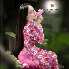 Vải Áo Dài Tây Đô - Vải May Áo Dài Họa Tiết Hoa Đều, In 3D Trên Nền Lụa Hồng Anh Cao Cấp