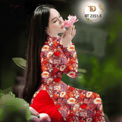 Vải Áo Dài Tây Đô - Vải May Áo Dài Họa Tiết Hoa Đều, In 3D Trên Nền Lụa Hồng Anh Cao Cấp