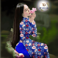 Vải Áo Dài Tây Đô - Vải May Áo Dài Họa Tiết Hoa Đều, In 3D Trên Nền Lụa Hồng Anh Cao Cấp