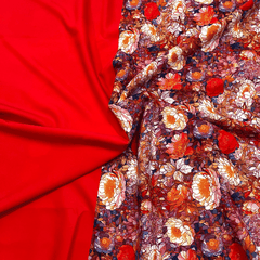 Vải Áo Dài Tây Đô - Vải May Áo Dài Họa Tiết Hoa Đều, In 3D Trên Nền Lụa Hồng Anh Cao Cấp