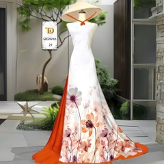 Tây Đô - Vải May Áo Dài Hoạ Tiết Nhẹ Nhàn Lịch, Chất Liệu vải Gấm Hoa mai