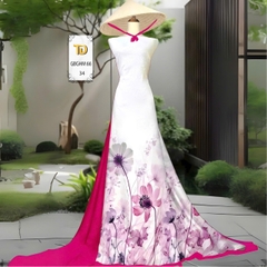 Tây Đô - Vải May Áo Dài Hoạ Tiết Nhẹ Nhàn Lịch, Chất Liệu vải Gấm Hoa mai