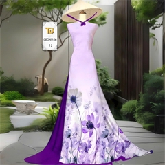 Tây Đô - Vải May Áo Dài Hoạ Tiết Nhẹ Nhàn Lịch, Chất Liệu vải Gấm Hoa mai