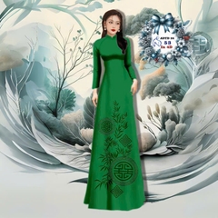 VẢI ÁO DÀI TÂY ĐÔ – LỤA TÔ CHÂU IN 4D HỌA TIẾT CHỮ THỌ VÀ LÁ TRÚC