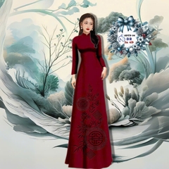 VẢI ÁO DÀI TÂY ĐÔ – LỤA TÔ CHÂU IN 4D HỌA TIẾT CHỮ THỌ VÀ LÁ TRÚC