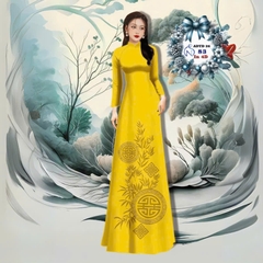 VẢI ÁO DÀI TÂY ĐÔ – LỤA TÔ CHÂU IN 4D HỌA TIẾT CHỮ THỌ VÀ LÁ TRÚC