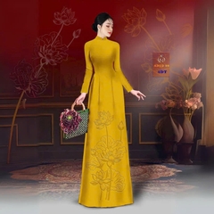 Tây Đô - Vải May Áo Dài Lụa Tô Châu In 4D Họa Tiết Hoa Sen Mới Nhất