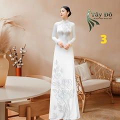 Tây Đô - Vải May Áo Dài - Lụa Tô Châu In 4D, Hoạ Tiết Hoa Hồng