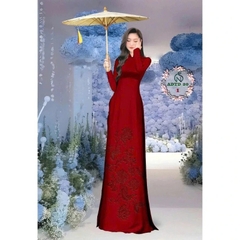 Tây Đô - Vải May Áo Dài Lụa Tô Châu In 4D Họa Tiết Hoa Mào Gà Mới Nhất