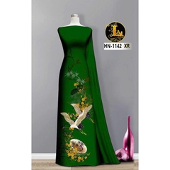 Tây Đô - Vải May Áo Dài Mới Nhất In 3D Chất Liệu Lụa Hồng Anh Hoạ Tiết Chim Hạt, Lá Trúc và Hoa Mai