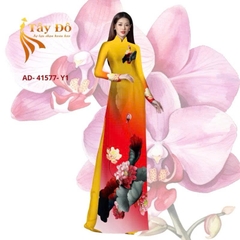 Tây Đô - Vải May Áo Dài Chất Lụa Hồng Anh Cao Cấp In 3D Hoạ Tiết Hoa Sen Loan Màu