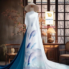 Tây Đô – Vải May Áo Dài Gấm Hoa Mai In 3D Họa Tiết Cỏ Bông Lau Phối Màu Nhẹ Nhàng