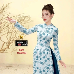 Tây Đô – Vải May Áo Dài Lụa Gấm Hoa Mai In 3D Họa Tiết Hoa Hồng Mới Nhất