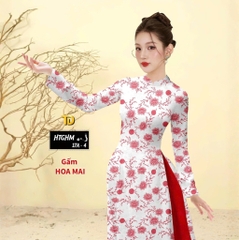 Tây Đô – Vải May Áo Dài Lụa Gấm Hoa Mai In 3D Họa Tiết Hoa Hồng Mới Nhất