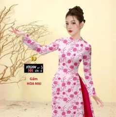 Tây Đô – Vải May Áo Dài Lụa Gấm Hoa Mai In 3D Họa Tiết Hoa Hồng Mới Nhất