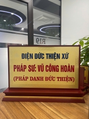 Biển Chức Danh Tam Cấp Gỗ Đồng 02 Mặt 25x40cm