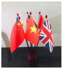 Cờ để bàn - 5 Nước - Đế Gỗ - Cờ tùy chọn