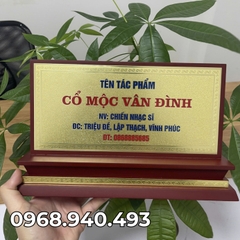 Biển Chức Danh Tam Cấp Gỗ Đồng 02 Mặt 15x30cm