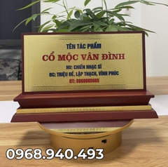 Biển Chức Danh Tam Cấp Gỗ Đồng 02 Mặt 15x30cm