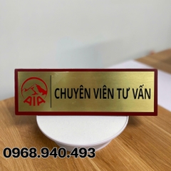 Biển Chức Danh Khối Tam Giác Gỗ Đồng 01 Mặt 10x30cm