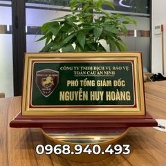 Biển Chức Danh Công An Phủ Keo Nhũ Vàng Mặt 12x25cm