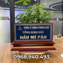 Biển Chức Danh Tam Cấp Gỗ Đồng 01 Mặt 12.5x25cm