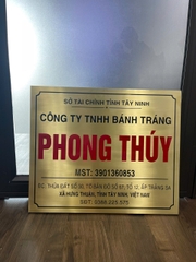 Biển Công Ty Chất Liệu Đồng
