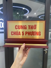 Biển Chức Danh Tam Cấp Gỗ Nhôm 01 Mặt 12.5x25cm