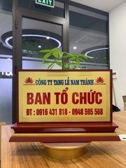 Biển Chức Danh Tam Cấp Gỗ Đồng 02 Mặt 20x35cm