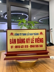 Biển Chức Danh Tam Cấp Gỗ Đồng 02 Mặt 20x35cm