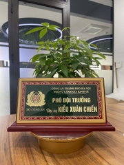 Biển Chức Danh Công An Phủ Keo Nhũ Vàng Mặt 12x25cm