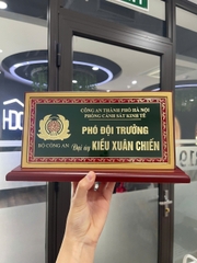 Biển Chức Danh Công An Phủ Keo Nhũ Vàng Mặt 12x25cm