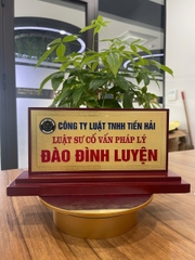 Biển Chức Danh Nhị Cấp Gỗ Đồng 02 Mặt 12.5x25cm