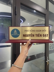 Biển Chức Danh Gỗ Đồng 02 Mặt 11x32cm