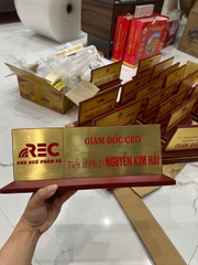 Biển Chức Danh Gỗ Đồng 02 Mặt 11x32cm