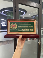 Biển Chức Danh Công An Phủ Keo Nhũ Vàng Mặt 12x25cm