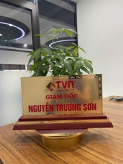 Biển Chức Danh Tam Cấp Mặt Đồng 2mm Mạ Vàng