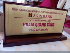 Biển Chức Danh Gỗ 02 Mặt Đồng Agribank