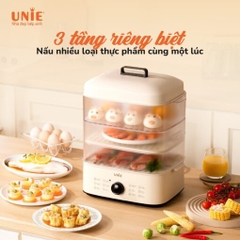Nồi hấp UNIE UE560 dung tích lớn 18L, 3 tầng hấp, 12 tính năng tiện lợi