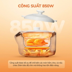 Nồi kho hầm dưỡng sinh 5 in 1 UNIE USC888, nắp sứ kép cao cấp – giữ nhiệt, khóa ẩm bằng vi áp suất