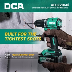 Máy Khoan Vặn Vít Dùng Pin DCA ADJZ2060i 20V 60Nm 2 Pin 4.0Ah Khoan Gỗ 38mm Thép 13mm