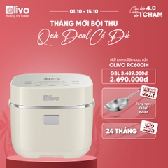 Nồi Cơm Điện Cao Tần OLIVO RC600IH - Lòng Nồi INOX 304, Dung tích 1.2L, Nhỏ Gọn Đa Năng, Công Nghệ Gia Nhiệt Nắp và Nấu Cao Tần Hiện Đại, Sử Dụng Dễ Dàng