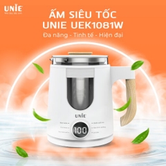 Ấm siêu tốc đa năng 6in1 UNIE UEK1081W màn hình hiển thị điện tử, chất liệu thủy tinh bền bỉ