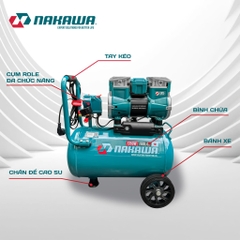 Máy nén khí không dầu, tốc nhanh, siêu êm Nakawa NK-BH1826PRO - 26 lít 1350W